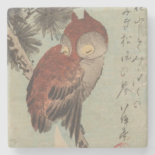 Schale auf Pine von Ichiryusai Hiroshige Steinuntersetzer