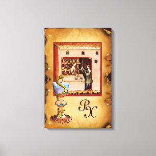 SCHALE DER HYGEIA MONOGRAMM Medizin, Apotheke Leinwanddruck