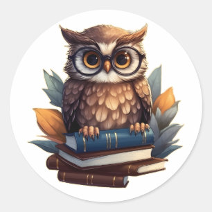 Schale mit Büchern Runder Aufkleber