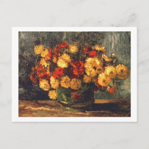 Schale mit Chrysanthemen Van Gogh Fine Art Postkarte