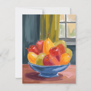 Schale mit Früchten Aquarellmalerei Dankeskarte