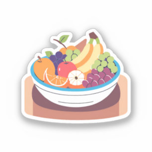 Schale mit Obst Aufkleber