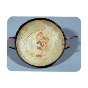 Schale ohne Fuß, stehendes Muse, das den Lyre Magnet