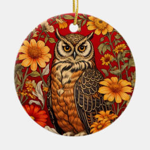 Schale und Zinnia-Blume Keramik Ornament