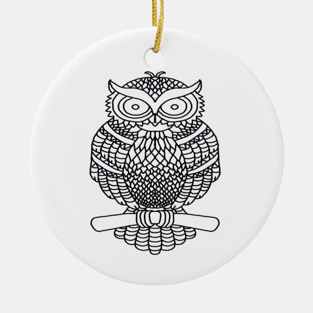 Schale (weiß rund) - Keramik Ornament (Vorne)