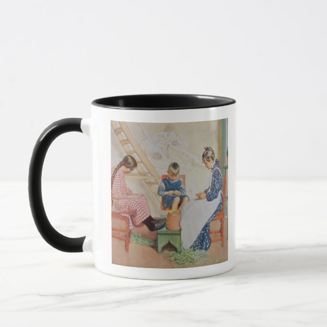 Schälen der Erbsen, Kneipe. in "Lasst Licht Hinin" Tasse (Links)
