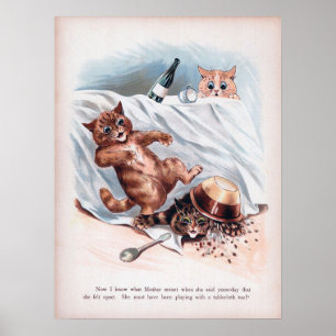 Schalkhafte Kätzchen, Louis Wain Poster