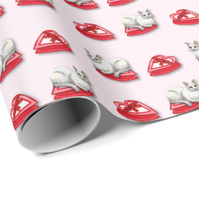 Schalkhafte Katze Wrap-Papier Geschenkpapier (Rolleneckpunkt)