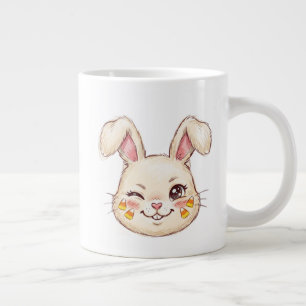 Schalkhafter zwinkernden Hase Candy Corn Gesicht S Jumbo-Tasse