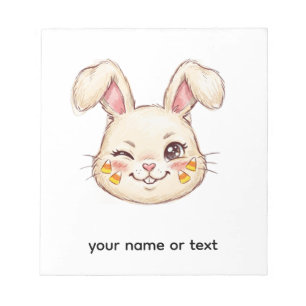 Schalkhafter zwinkernden Hase Candy Corn Gesicht S Notizblock
