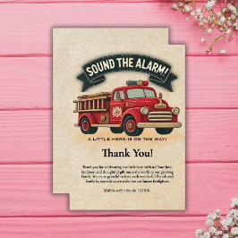 Schall den Alarm! Vintage Trucksäulendusche Dankeskarte