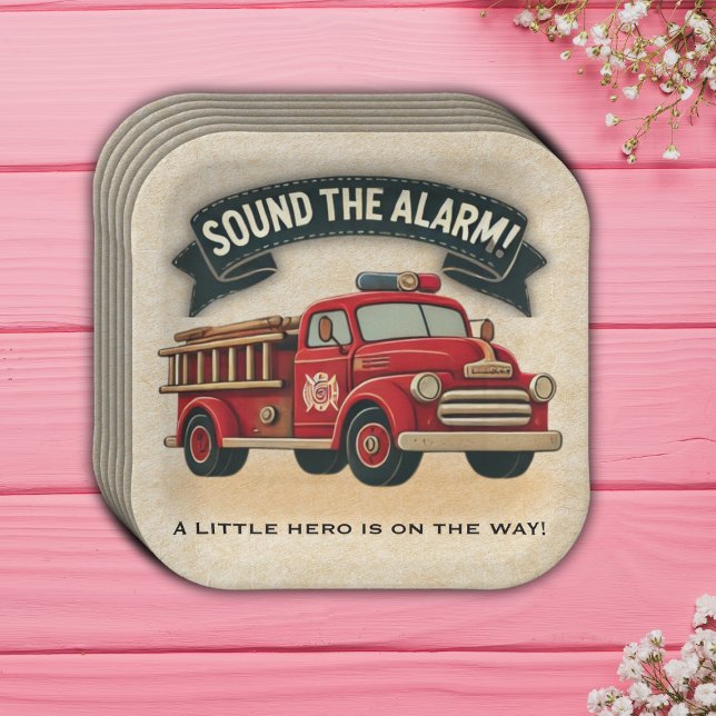 Schall den Alarm! Vintage Trucksäulendusche Pappteller (Von Creator hochgeladen)