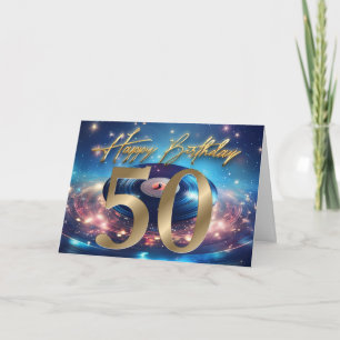 Schallplatte Happy 50. Geburtstag Dankeskarte