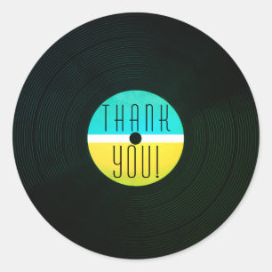 Schallplatte Vinyl Vintag Style Runder Aufkleber