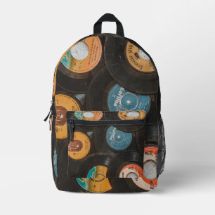 Schallplatten aus schwarzem Vinyl Klassiker Bedruckter Rucksack