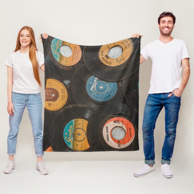 Schallplatten aus schwarzem Vinyl Klassiker Fleecedecke (Beispiel)