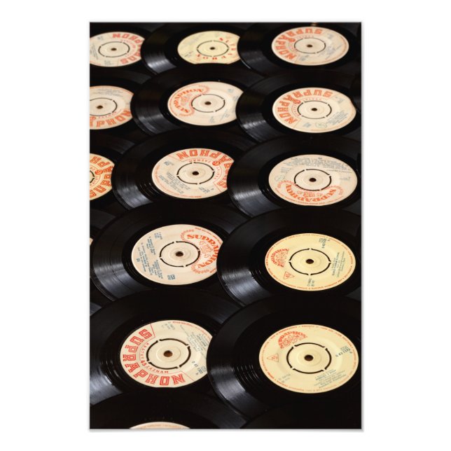 Schallplatten Hintergrund Fotodruck (Vorne)