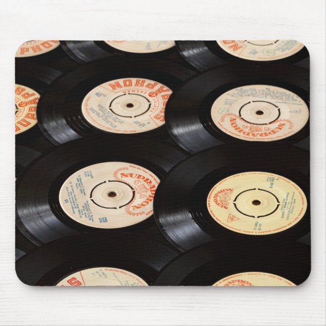 Schallplatten Hintergrund Mousepad (Vorne)