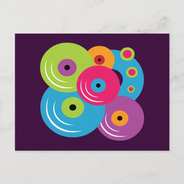 Schallplatten Postkarte (Vorderseite)