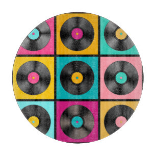 Schallplatten Retro Hintergrund Schneidebrett
