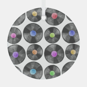 Schallplatten Retro Illustration Ornament Aus Glas