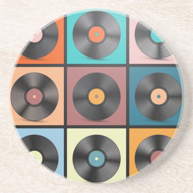 Schallplatten: Retro-LP-Set. Getränkeuntersetzer (Vorne)
