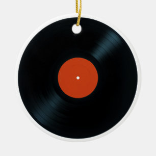 Schallplatten-Weihnachtsbaumschmuck Keramikornament