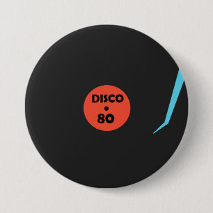 Schallplattenknopf - Retro-Diskoparty Button