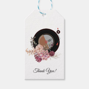 Schallplattenspieler Danke-Sticker Geschenkanhänger