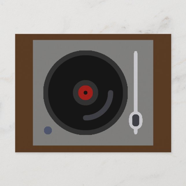 Schallplattenspieler Postkarte (Vorderseite)