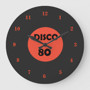 Schallplattenuhr - Retro-Diskoparty Große Wanduhr