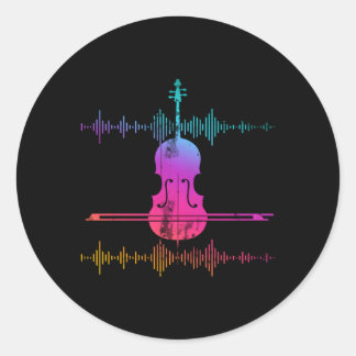 Schallwellen Cello Runder Aufkleber