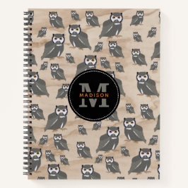 Schälmuster und Rustikales Holzmonogramm Notizbuch