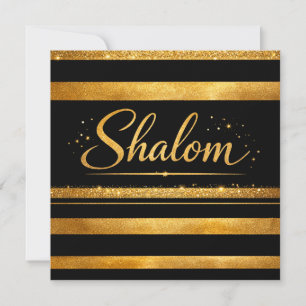 Schalom jüdische Judaica Gold Schwarz Luxus Modern Dankeskarte