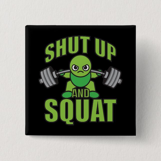 Schalten Sie den Kawaii Anime Powerlifter-Cartoon  Button (Vorderseite)