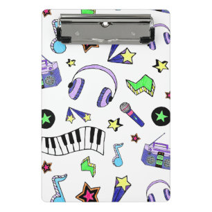 Schalten Sie die Musik hoch Mini Klemmbrett