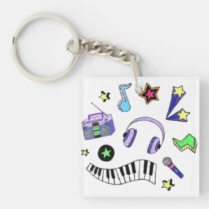 Schalten Sie die Musik hoch Schlüsselanhänger