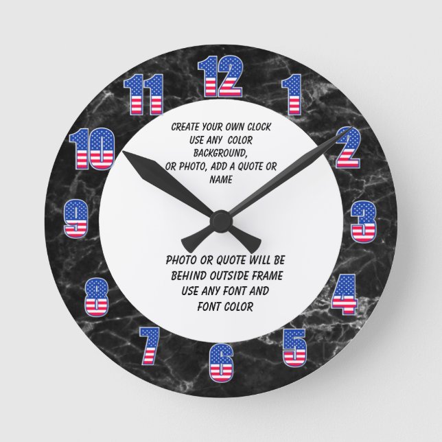 SCHALTEN SIE FOTO ERSTELLEN SIE IHRE EIGENE RUNDSC RUNDE WANDUHR (Vorderseite)