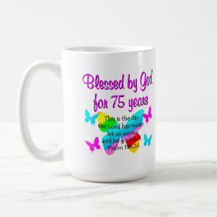 SCHALTFLÄCHE 75. GEBURTSTAG KAFFEETASSE