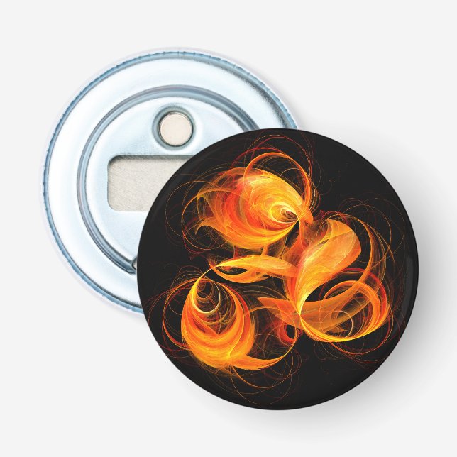 Schaltfläche Abstrakte Fireball-Schaltfläche Flaschenöffner (Vorderseite)
