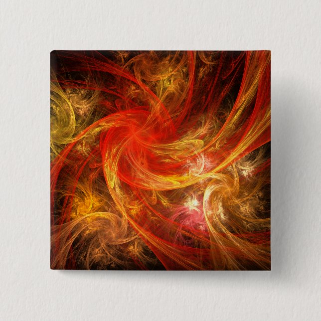 Schaltfläche Abstrakte Firestorm-Art (Quadrat) Button (Vorderseite)
