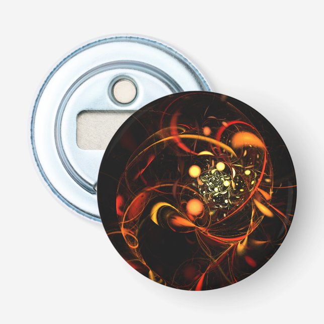 Schaltfläche "Abstrakte Kunst" Flaschenöffner (Vorderseite)