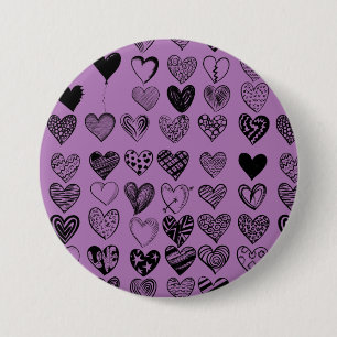 Schaltfläche "Adorable Black Heart Scribble Zeichn Button