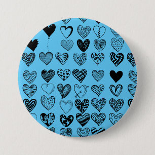 Schaltfläche "Adorable Black Heart Scribble Zeichn Button