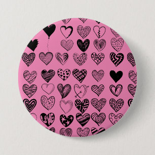 Schaltfläche "Adorable Black Heart Scribe Zeichnen Button