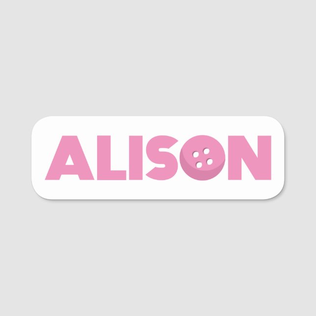 Schaltfläche Alison Namensschild (Vorderseite)