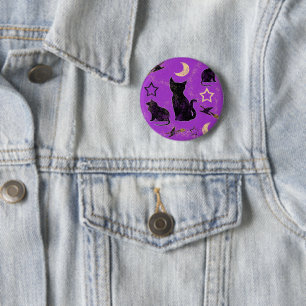 Schaltfläche "Anstrichene Katzen und Hexenhüter" Button
