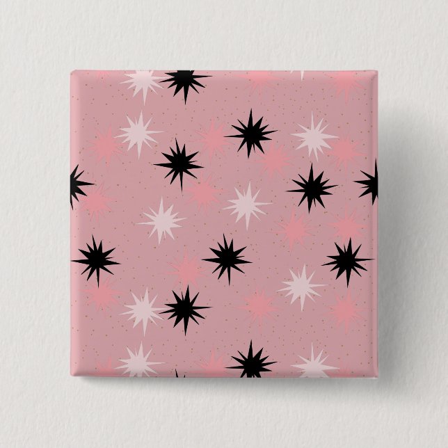 Schaltfläche "Atom Pink Sternexplosion Square" Button (Vorderseite)
