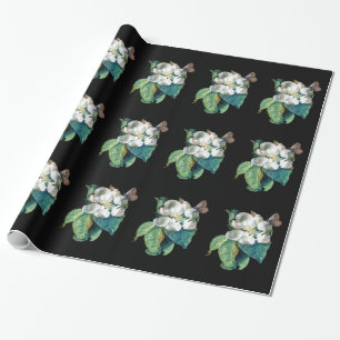 SCHALTFLÄCHE AUF DER WEISSEN BLUME, BLUMENFELD GESCHENKPAPIER