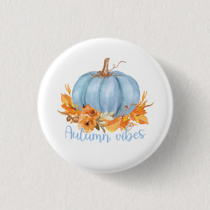 Schaltfläche Autumn Vibes Blue Pumpkin Button